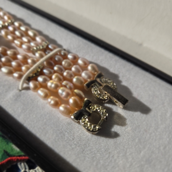 NIB GRUEN Vintage Natural Pink Pearl & Cubic Zirconia Watch & Matching Bracel… - Picture 7 of 12